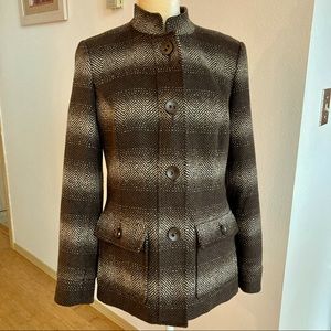 TRIBAL Wool Blend Brown Button up Jacket